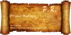 Prusz Rafael névjegykártya